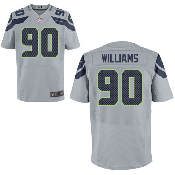 Jesse Williams Seattle Seahawks #90 Big And Tall Jersey - Wolf Grey