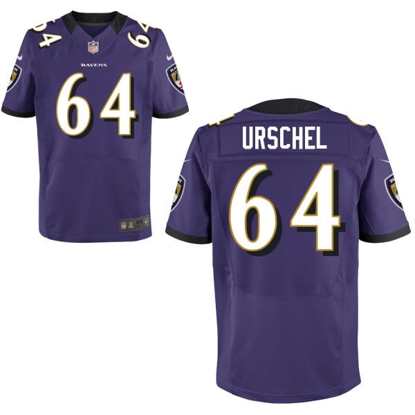 John Urschel Baltimore Ravens #64 Big And Tall Jersey - Purple