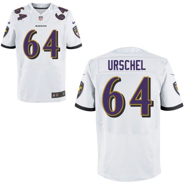 John Urschel Baltimore Ravens #64 Big And Tall Jersey - White