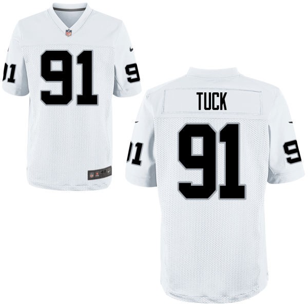 Justin Tuck Oakland Raiders #91 Big And Tall Jersey - White