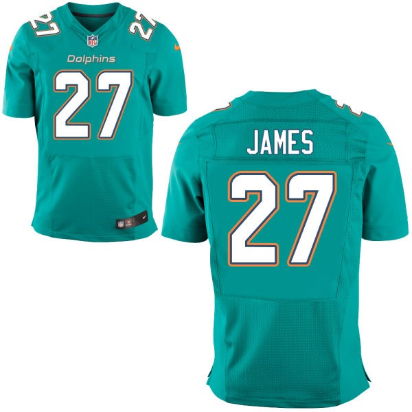 LaMichael James Miami Dolphins #27 Big And Tall Jersey - Aqua