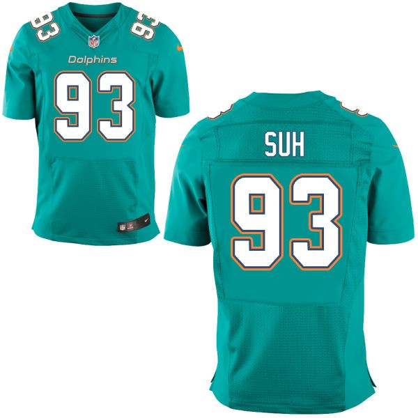 Ndamukong Suh Miami Dolphins #93 Big And Tall Jersey - Aqua