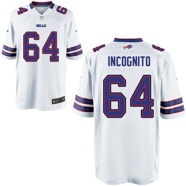 Richie Incognito Buffalo Bills #64 Big And Tall Jersey - White