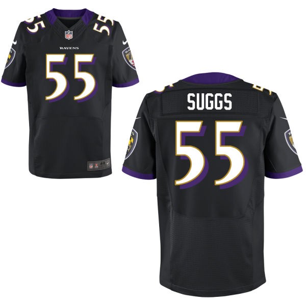 Terrell Suggs Baltimore Ravens #55 Big And Tall Jersey - Black