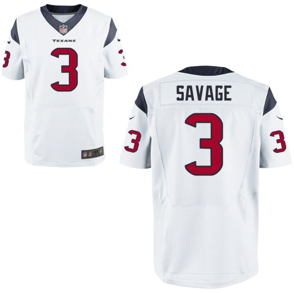 Tom Savage Houston Texans #3 Big And Tall Jersey - Liberty White