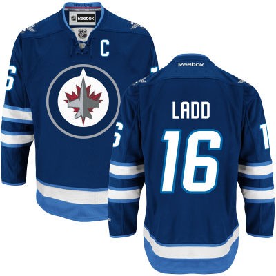 Andrew Ladd Winnipeg Jets #16 Home C Patch Big And Tall Jersey - Blue