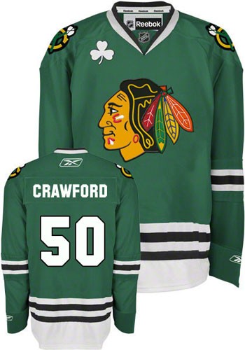 Corey Crawford Chicago Blackhawks #50 Saint Patrick's Day Big And Tall Jersey - Green