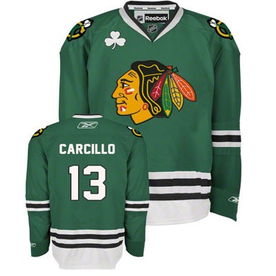 Daniel Carcillo Chicago Blackhawks #13 Saint Patrick's Day Big And Tall Jersey - Green