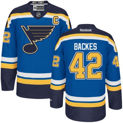 David Backes St. Louis Blues #42 Home C Patch Big And Tall Jersey - Blue