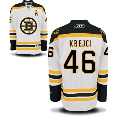 David Krejci Boston Bruins #46 Road A Patch Big And Tall Jersey - White