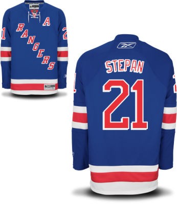 Derek Stepan New York Rangers #21 Home A Patch Big And Tall Jersey - Blue