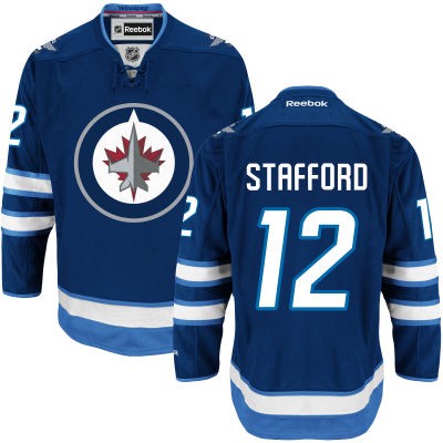 Drew Stafford Winnipeg Jets #12 Home Big And Tall Jersey - Blue