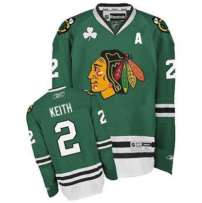 Duncan Keith Chicago Blackhawks #2 Saint Patrick's Day A Patch Big And Tall Jersey - Green