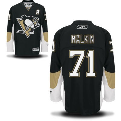 Evgeni Malkin Pittsburgh Penguins #71 Home A Patch Big And Tall Jersey - Black