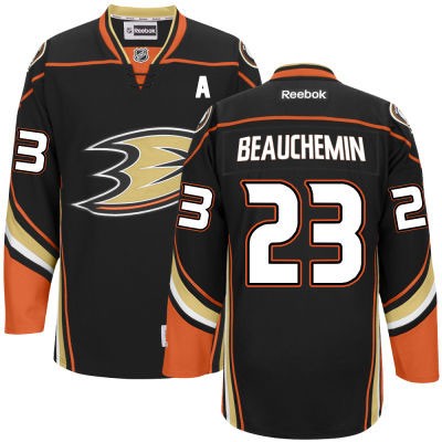 Francois Beauchemin Anaheim Ducks #23 Home A Patch Big And Tall Jersey - Black