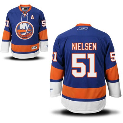 Frans Nielsen New York Islanders #51 Home A Patch Big And Tall Jersey - Blue