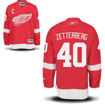 Henrik Zetterberg Detroit Red Wings #40 Home C Patch Big And Tall Jersey - Red