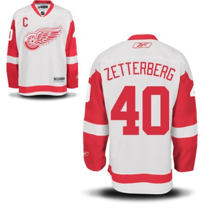 Henrik Zetterberg Detroit Red Wings #40 Road C Patch Big And Tall Jersey - White