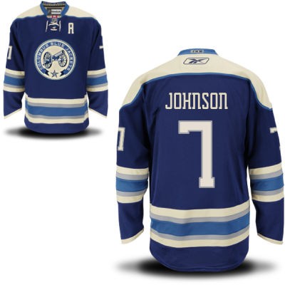 Jack Johnson Columbus Blue Jackets #7 Alternate A Patch Big And Tall Jersey - Blue