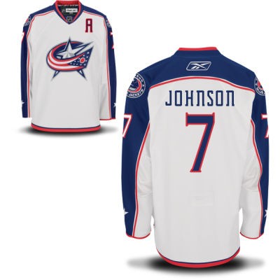 Jack Johnson Columbus Blue Jackets #7 Road A Patch Big And Tall Jersey - White