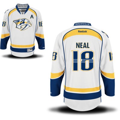 James Neal Nashville Predators #18 Road A Patch Big And Tall Jersey - White