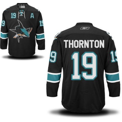 Joe Thornton San Jose Sharks #19 Alternate A Patch Big And Tall Jersey - Black