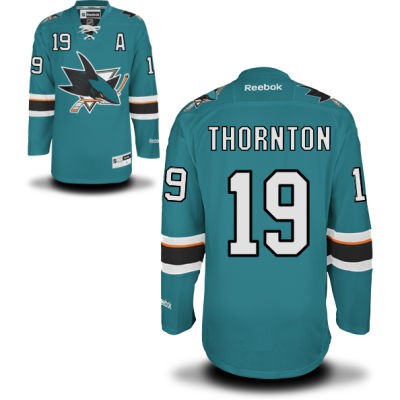 Joe Thornton San Jose Sharks #19 Home A Patch Big And Tall Jersey - Teal