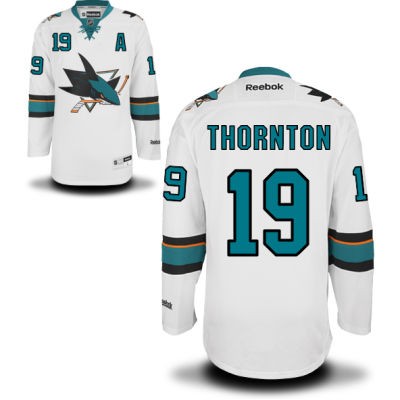 Joe Thornton San Jose Sharks #19 Road A Patch Big And Tall Jersey - White