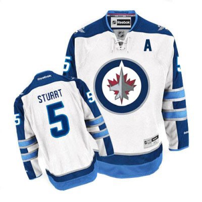 Mark Stuart Winnipeg Jets #5 Road A Patch Big And Tall Jersey - White