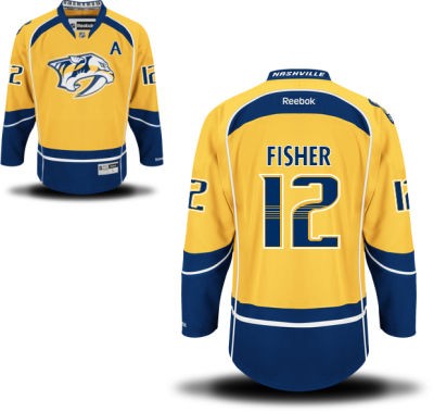 Mike Fisher Nashville Predators #12 Home A Patch Big And Tall Jersey - Gold