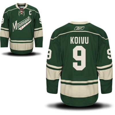 Mikko Koivu Minnesota Wild #9 Alternate C Patch Big And Tall Jersey - Green