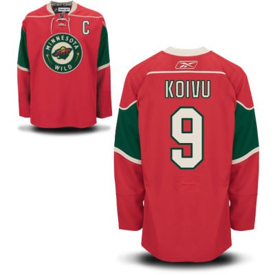 Mikko Koivu Minnesota Wild #9 Home C Patch Big And Tall Jersey - Red