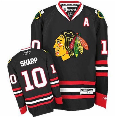 Patrick Sharp Chicago Blackhawks #10 Alternate A Patch Big And Tall Jersey - Black