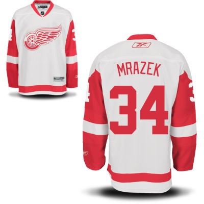 Petr Mrazek Detroit Red Wings #34 Road Big And Tall Jersey - White