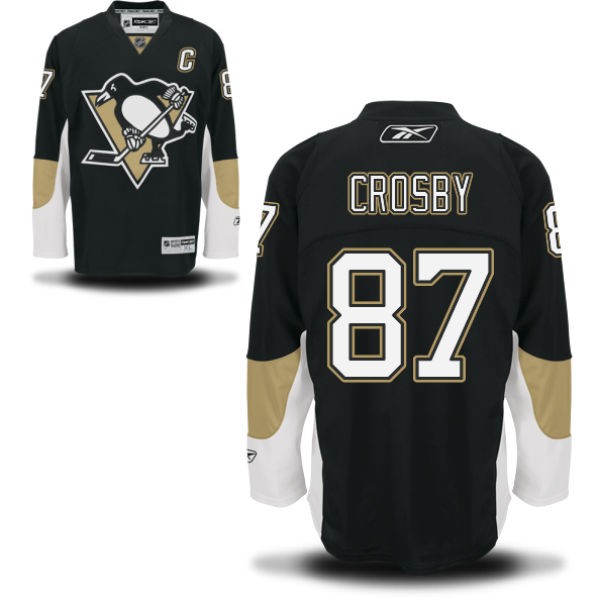 Sidney Crosby Pittsburgh Penguins #87 Home C Patch Big And Tall Jersey - Black