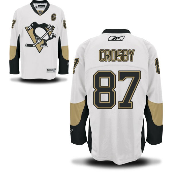 Sidney Crosby Pittsburgh Penguins #87 Road C Patch Big And Tall Jersey - White