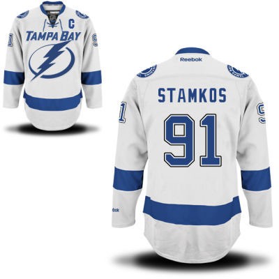 Steven Stamkos Tampa Bay Lightning #91 Road C Patch Big And Tall Jersey - White