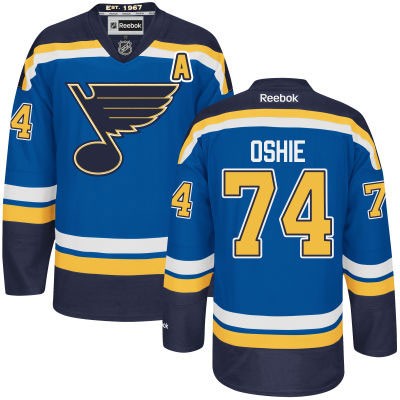 T. J. Oshie St. Louis Blues #74 Home A Patch Big And Tall Jersey - Blue