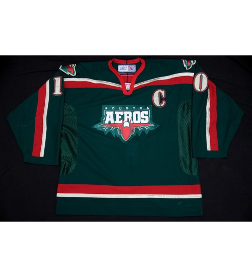 Custom 2005 06 AHL Houston Aeros 10 Kirby Law Green Hockey Jersey