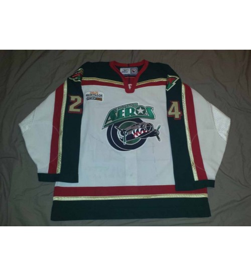 Custom 2006 07 AHL Houston Aeros 24 Chris Ovington White Hockey Jersey