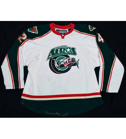 Custom 2008 09AHL Houston Aeros 42 Matt Kassian Hockey Jersey White