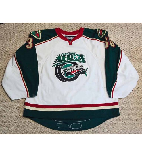 Custom 2009 10 AHL Houston Aeros 30 Anton Khudobin Hockey Jersey White