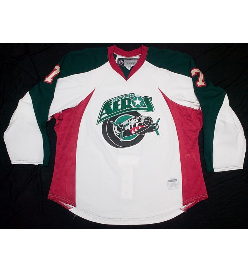 Custom 2010 11 AHL Houston Aeros 7 Casey Wellman Alternate White