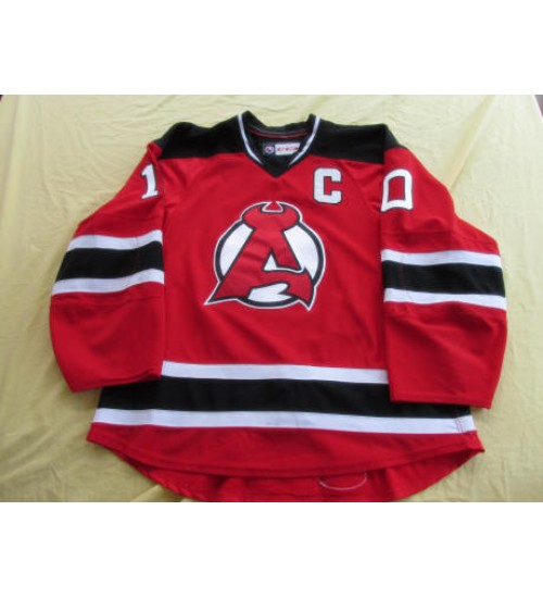 Custom AHL Albany Devils 10 Rod Pelley Hockey Jersey Away Red