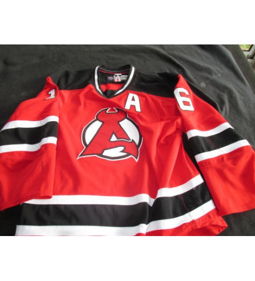 Custom AHL Albany Devils 16 Stefan Matteau Jr Hockey Jersey Away Red