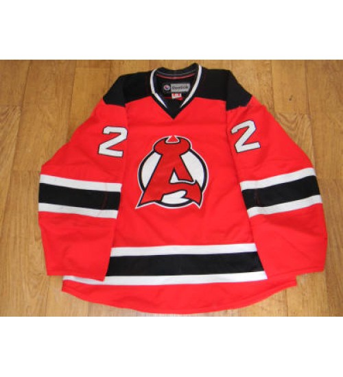 Custom AHL Albany Devils 22 Louis Robitaille Hockey Jersey Road Red