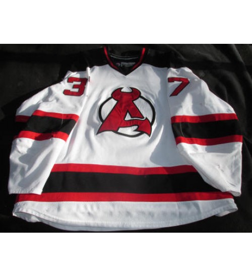 Custom AHL Albany Devils 37 Chris McKelvie Jersey Home White