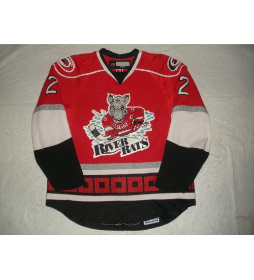 Custom AHL Albany River Rats 2 Noah Babin Jersey Home Red