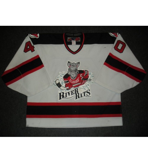 Custom AHL Albany River Rats 40 Scott Clemmensen Jersey Road White