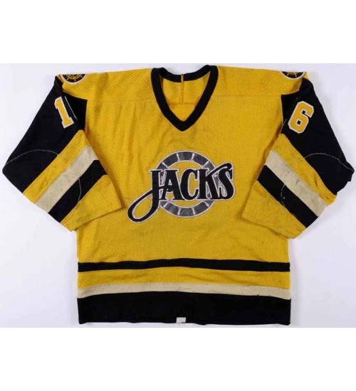 Custom AHL Baltimore SkipJacks 16 Mitch Lamoureau Jersey Yellow